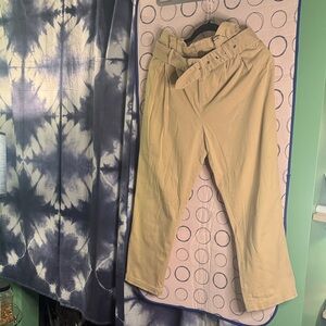 Scotch & Soda Woman’s Khaki Chinos with paper bag waist